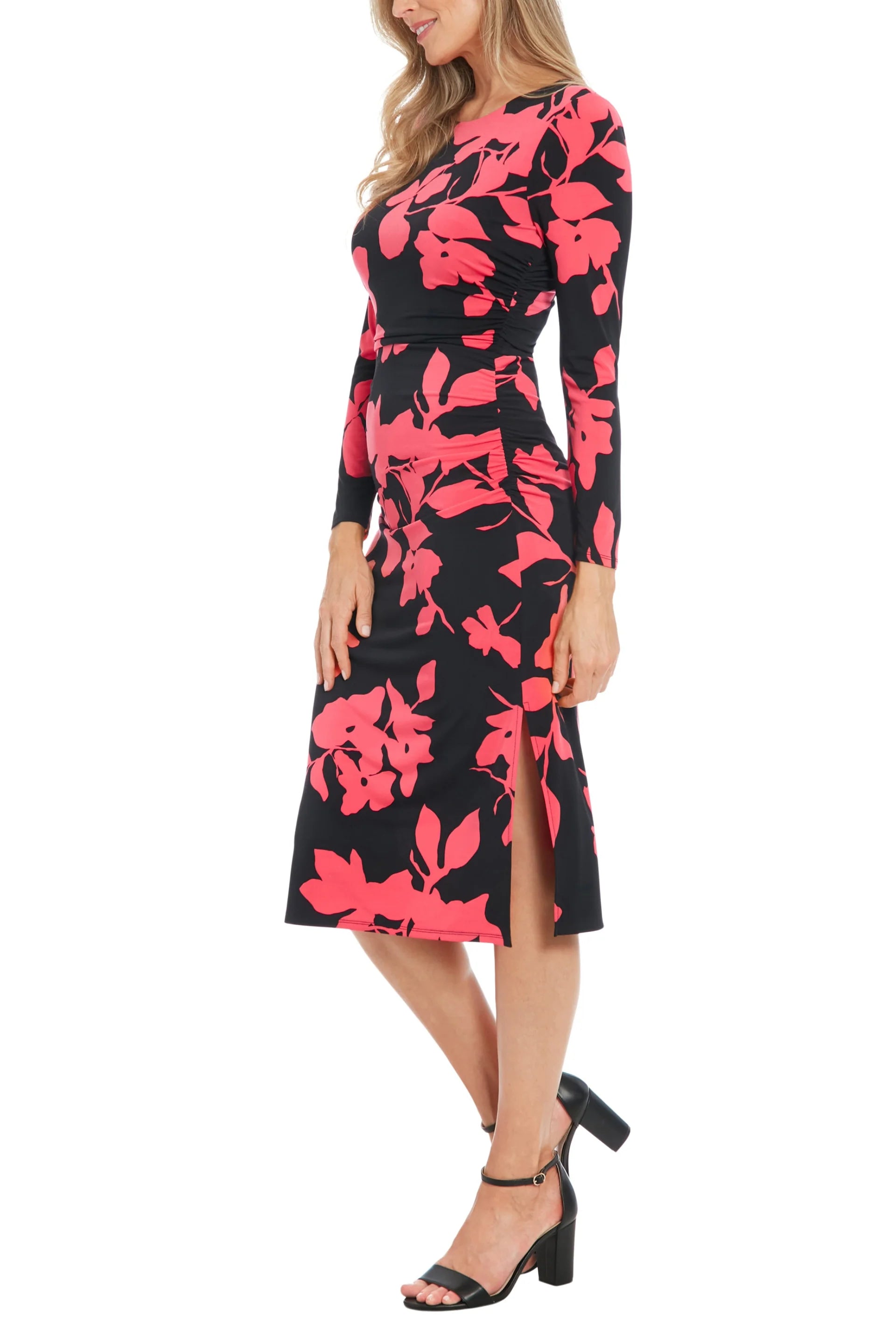 London Times T7746M Crew-Neck Short Jersey Cocktail Dress