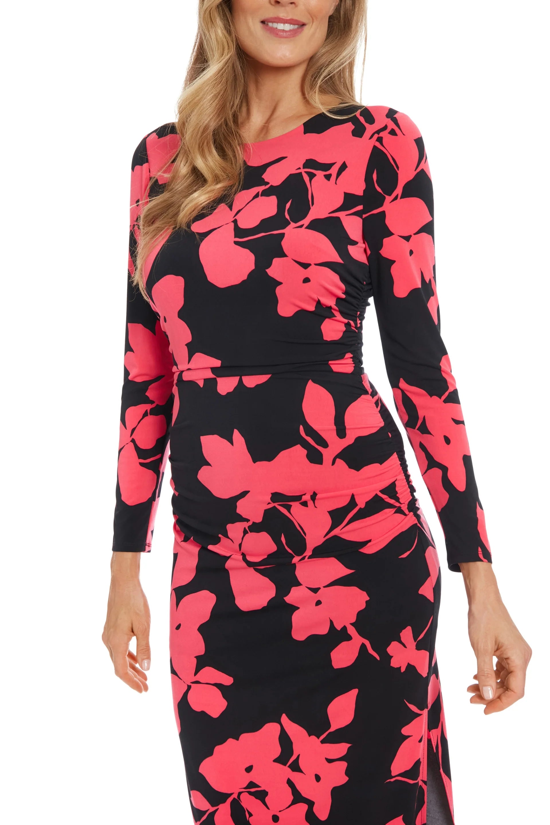 London Times T7746M Crew-Neck Short Jersey Cocktail Dress