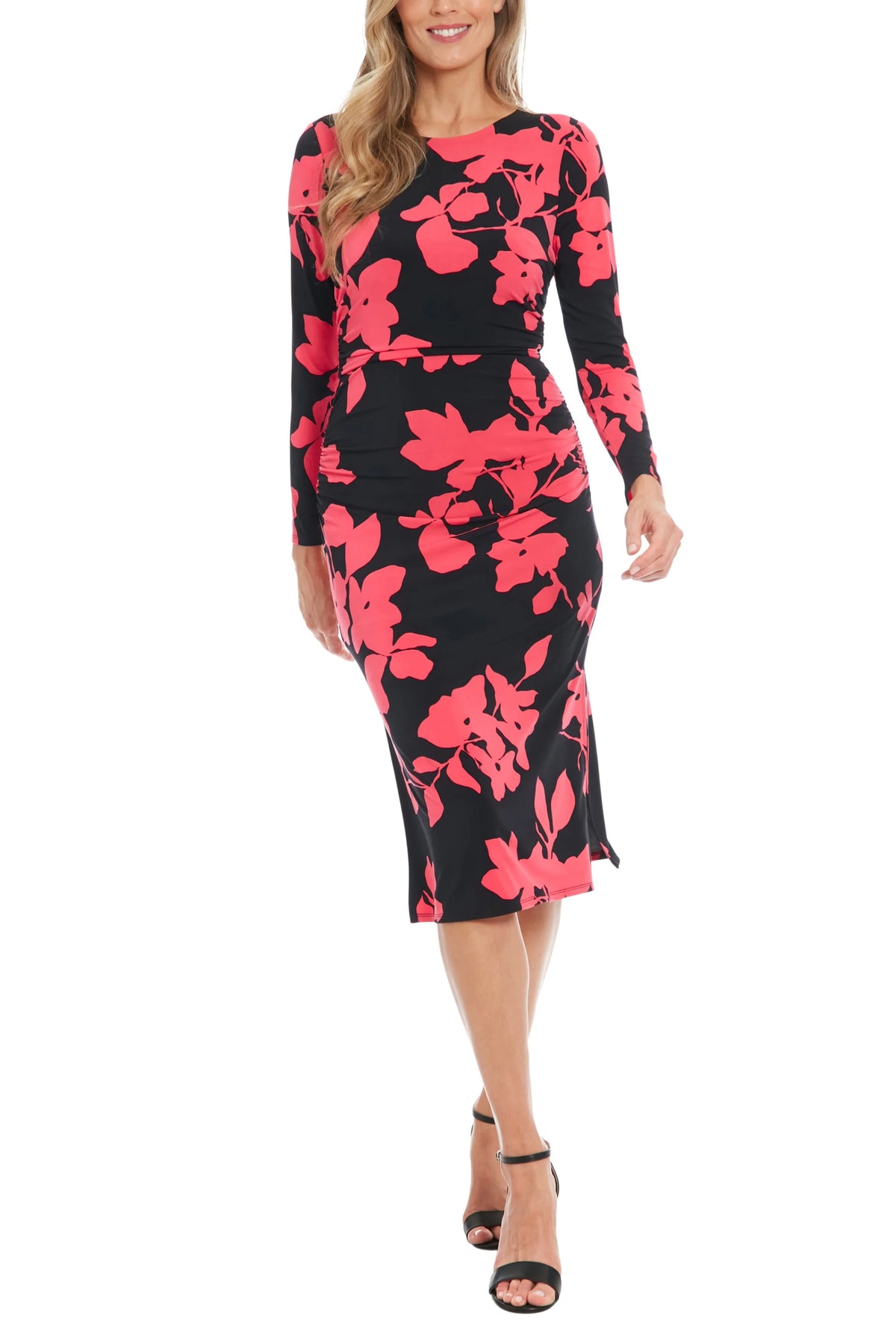 London Times T7746M Crew-Neck Short Jersey Cocktail Dress
