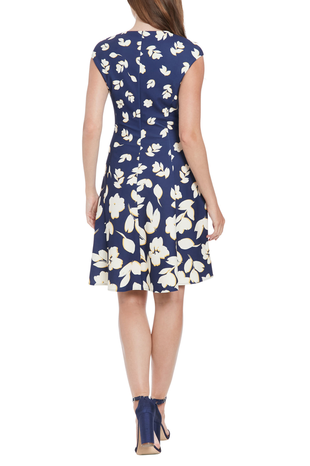 London Times T7776M Short Floral Print Cocktail A Line Dress