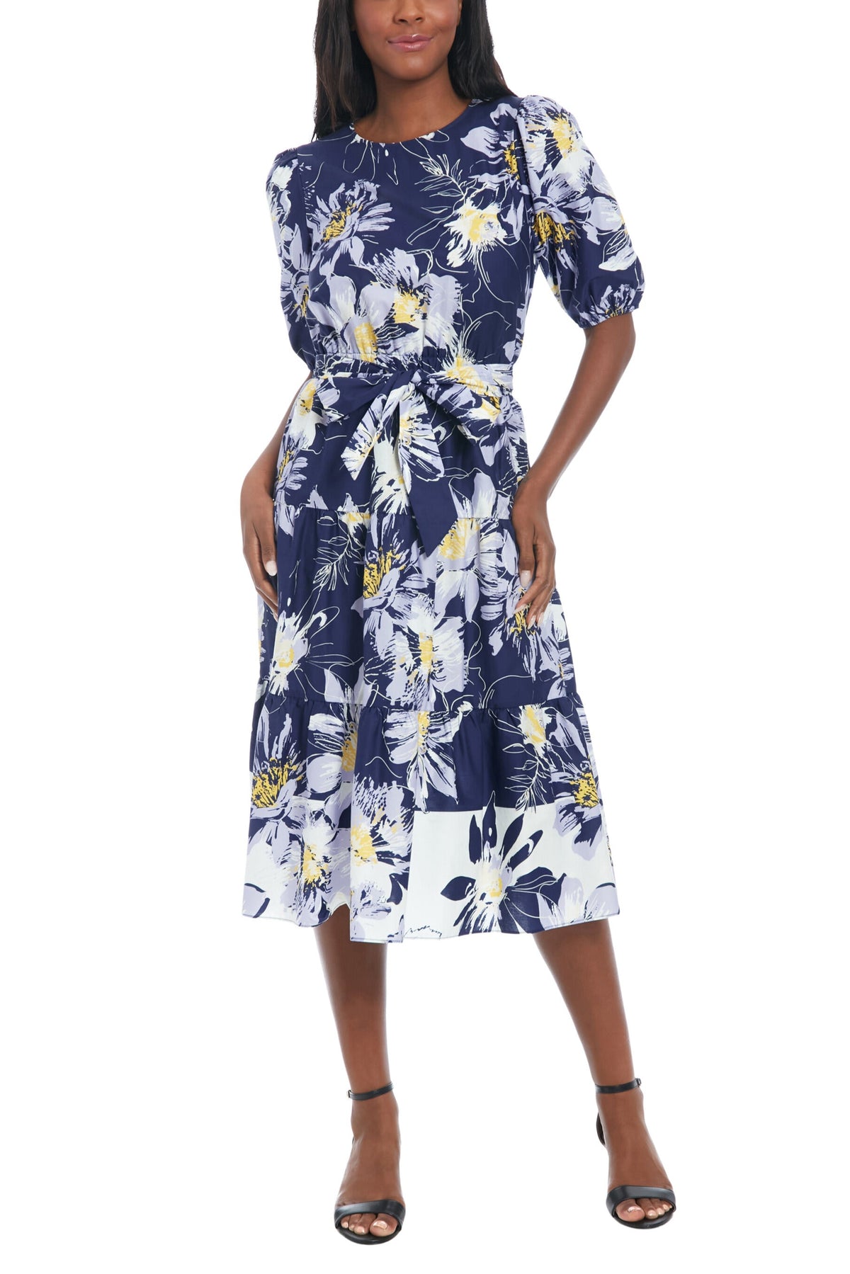 princess polly baby blue dress Arose Studio Sleeveless V-Neck Floral Midi Dress main image 0