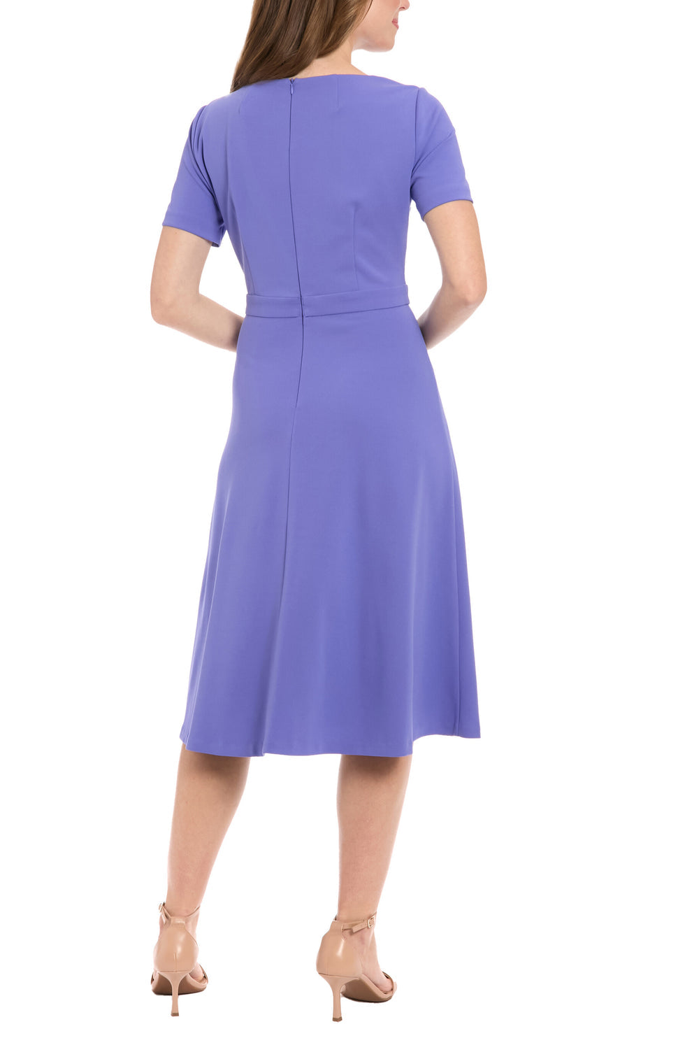 London Times T8085M Short Cocktail A Line Midi Length Dress