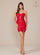 Cocktail Dresses Short Fitted Leg Slit Cocktail Dress Deep Red