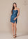 Cocktail Dresses Short Fitted Leg Slit Cocktail Dress Deep Teal