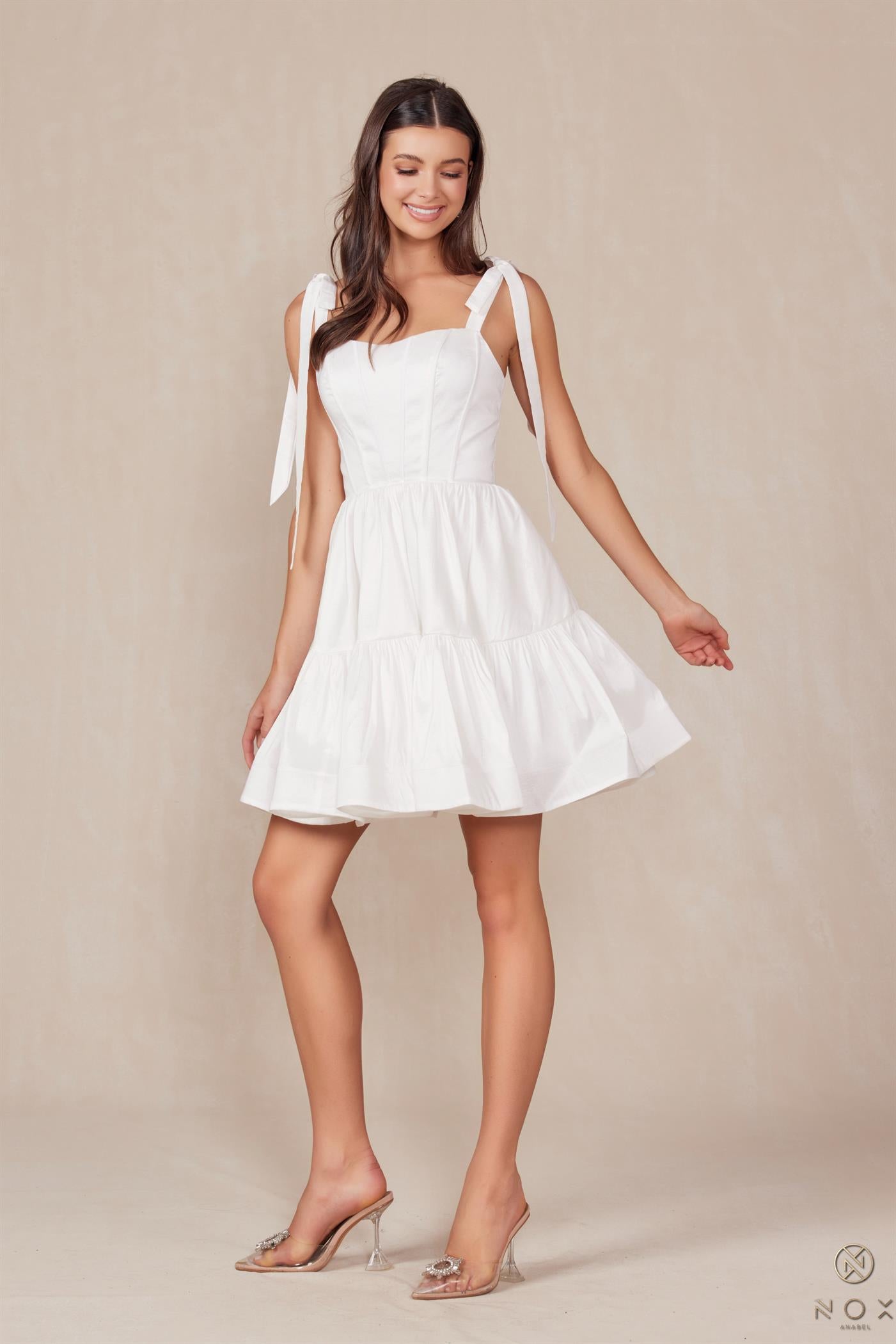 Nox Anabel T869W Short A Line Homecoming Cocktail Dress  The Dress Outlet