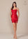 Cocktail Dresses Fitted Short Slit Cocktail Dress Red
