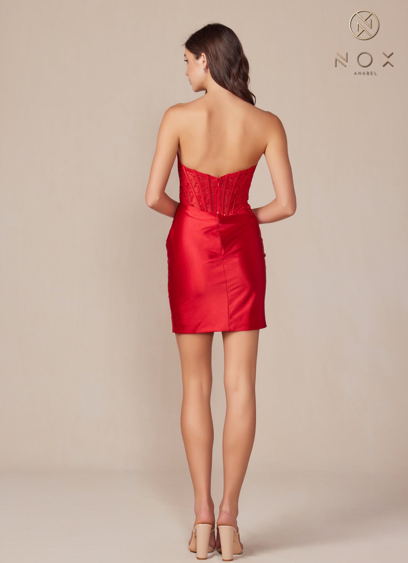 Cocktail Dresses Fitted Short Slit Cocktail Dress Red