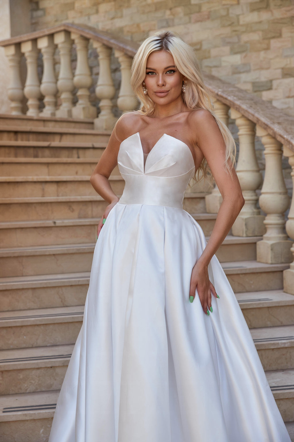 Tina Holly TA611W Long Ball Gown Simple Wedding Dress
