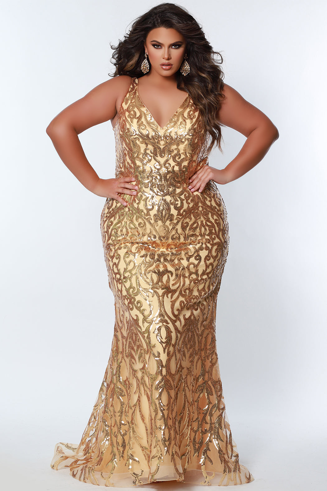 Sydneys Closet TE2303 Long Mermaid Formal Plus Size Prom Dress