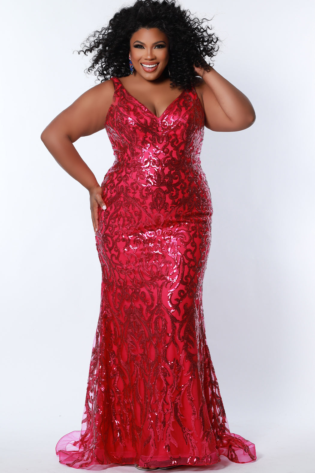 Sydneys Closet TE2303 Long Mermaid Formal Plus Size Prom Dress