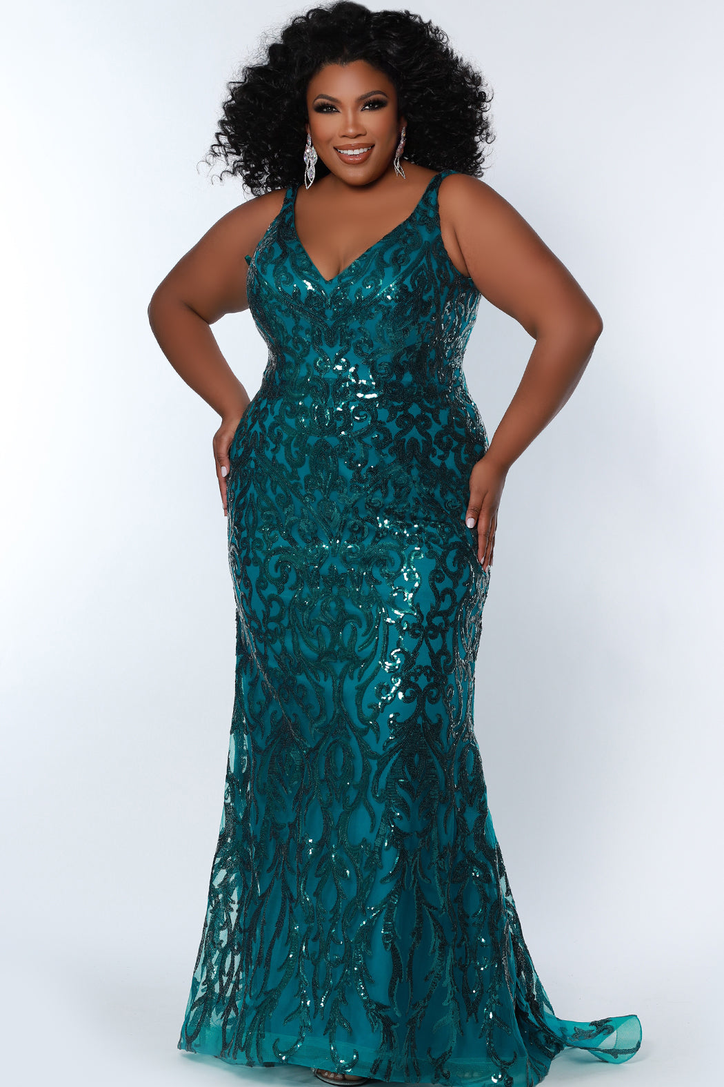 Sydneys Closet TE2303 Long Mermaid Formal Plus Size Prom Dress