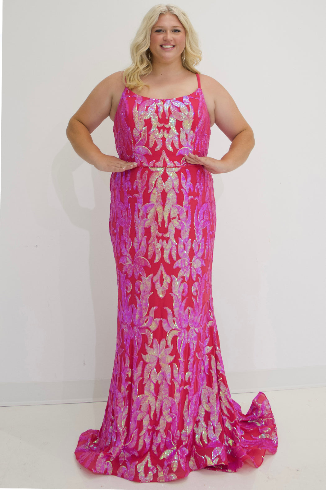 Sydneys Closet TE2307 Prom Long Sequin Formal Plus Size Dress