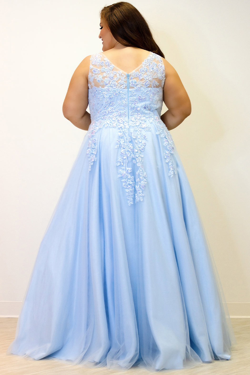 Sydneys Closet TE2313 Prom Long Formal A Line Floral  Plus Size Dress