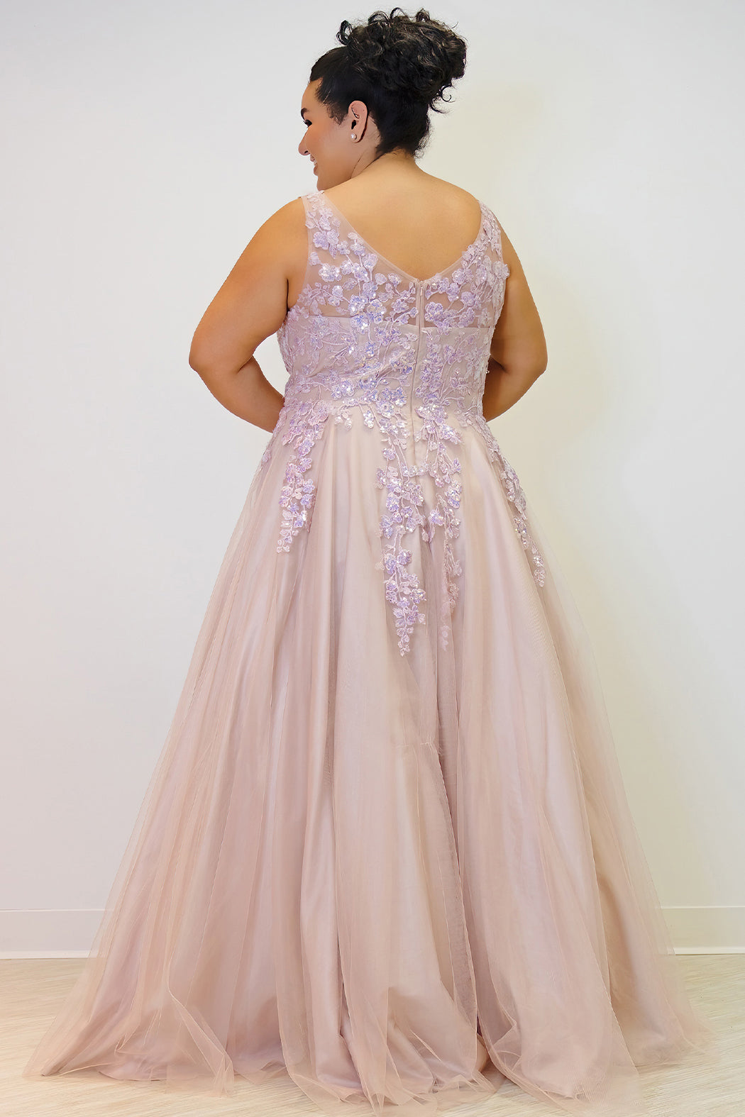 Sydneys Closet TE2313 Prom Long Formal A Line Floral  Plus Size Dress