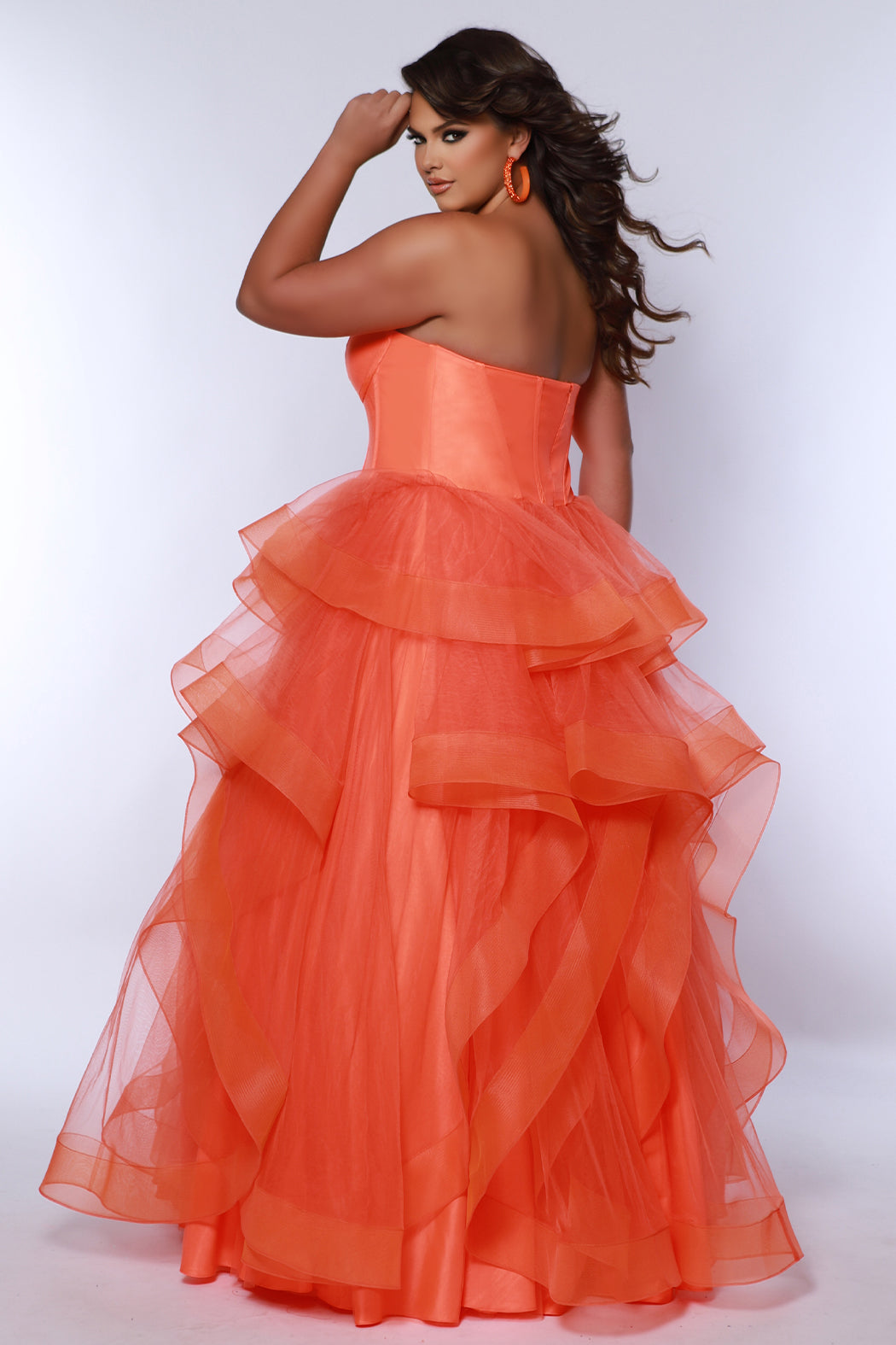Sydneys Closet TE2420 Plus Size Long Ball Gown Corset Prom Dress