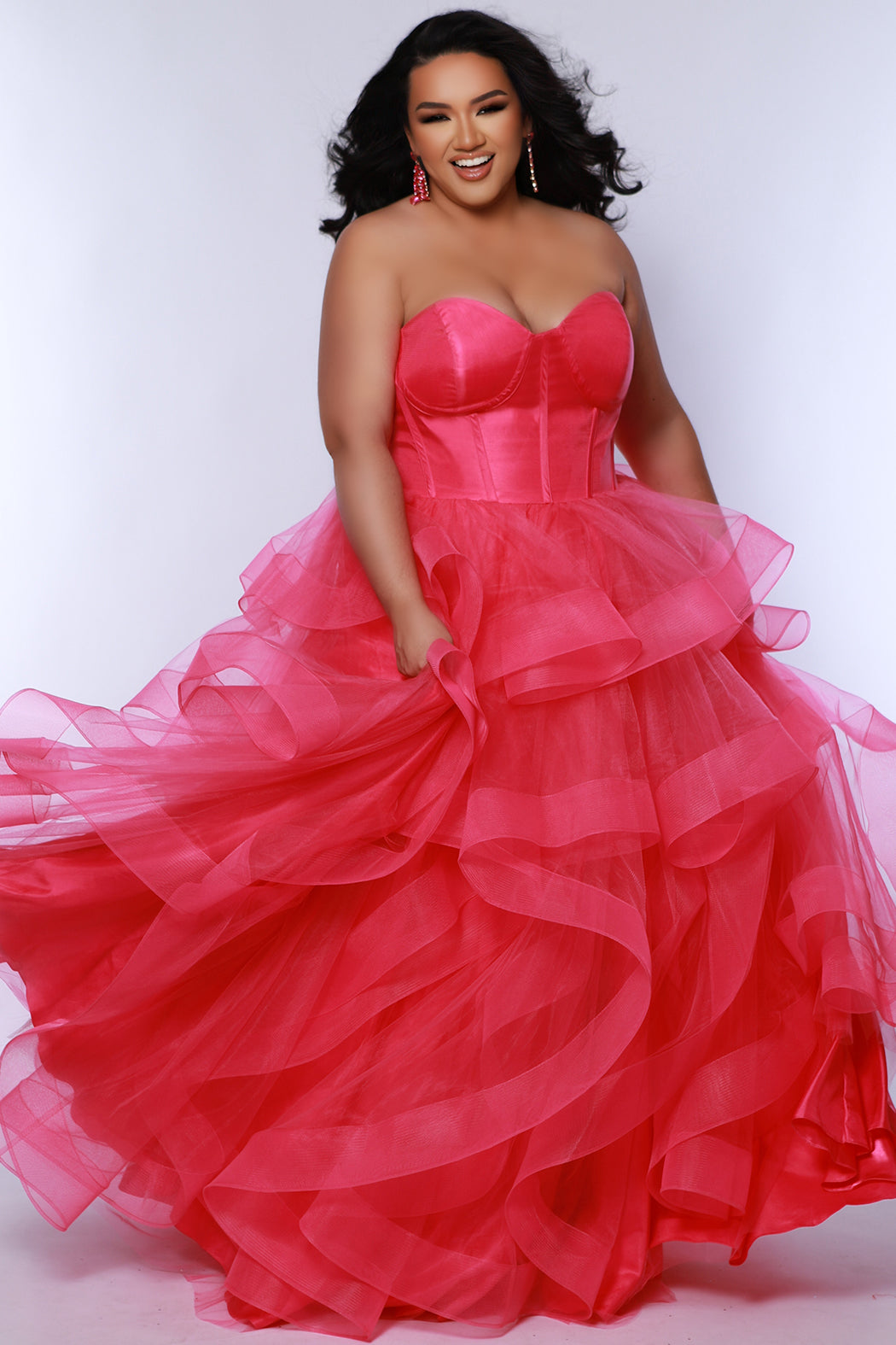 Sydneys Closet TE2420 Plus Size Long Ball Gown Corset Prom Dress