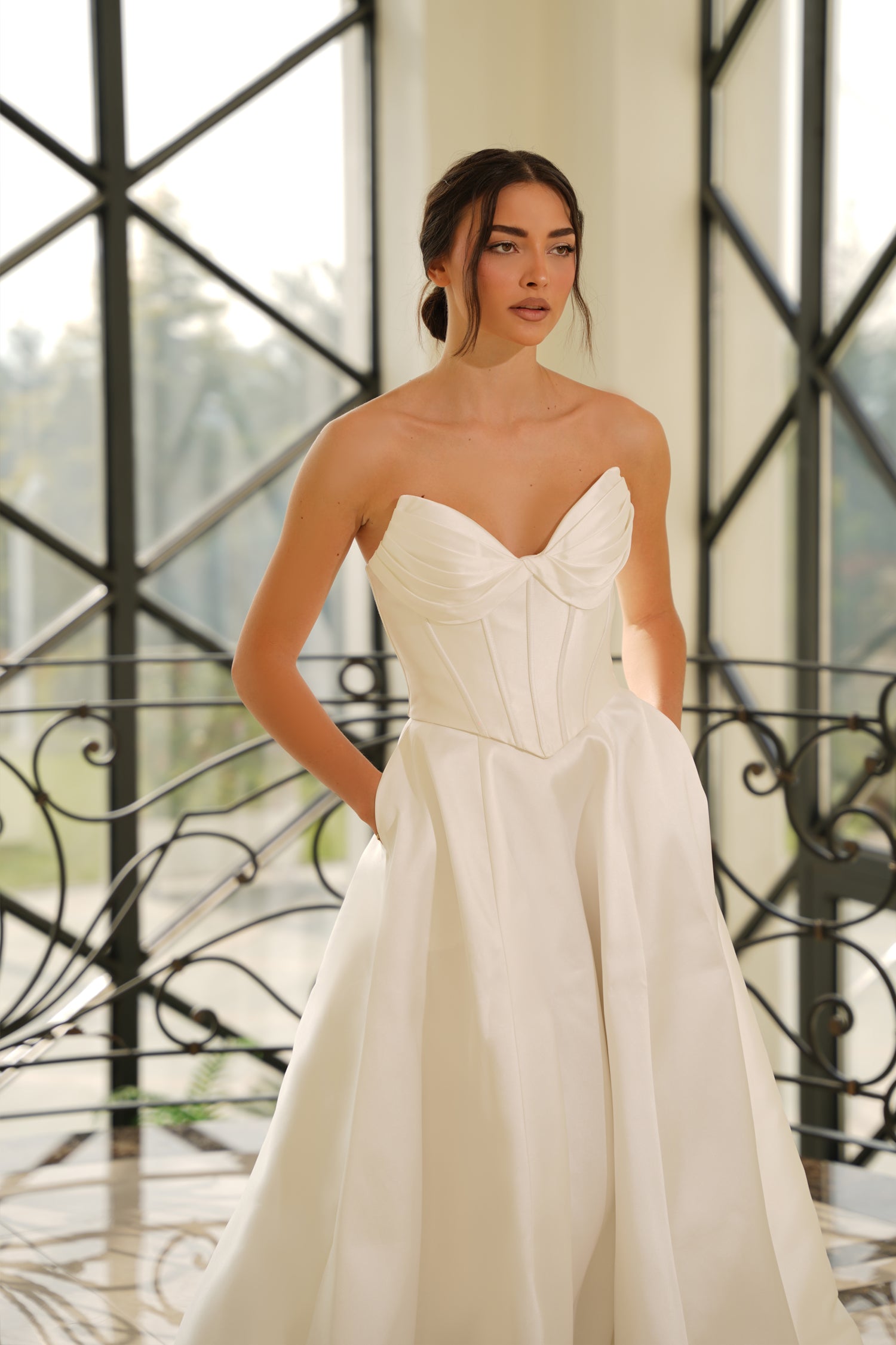Wedding Dresses Long Bridal Corset Wedding Dress Tina Holly TE704 Off White