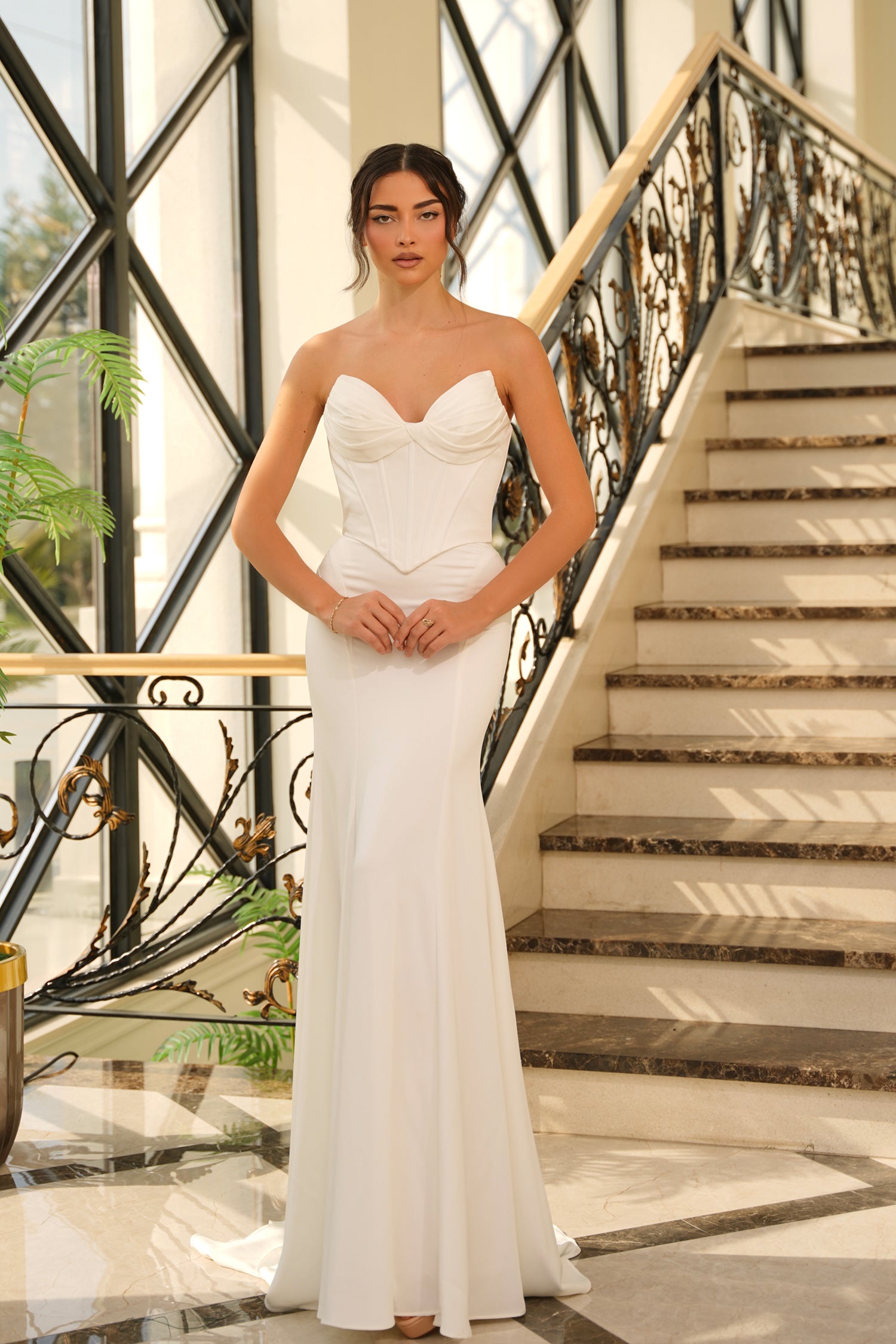 Wedding Dresses Long Bridal Mermaid Wedding Dress Tina Holly TE709 Off White