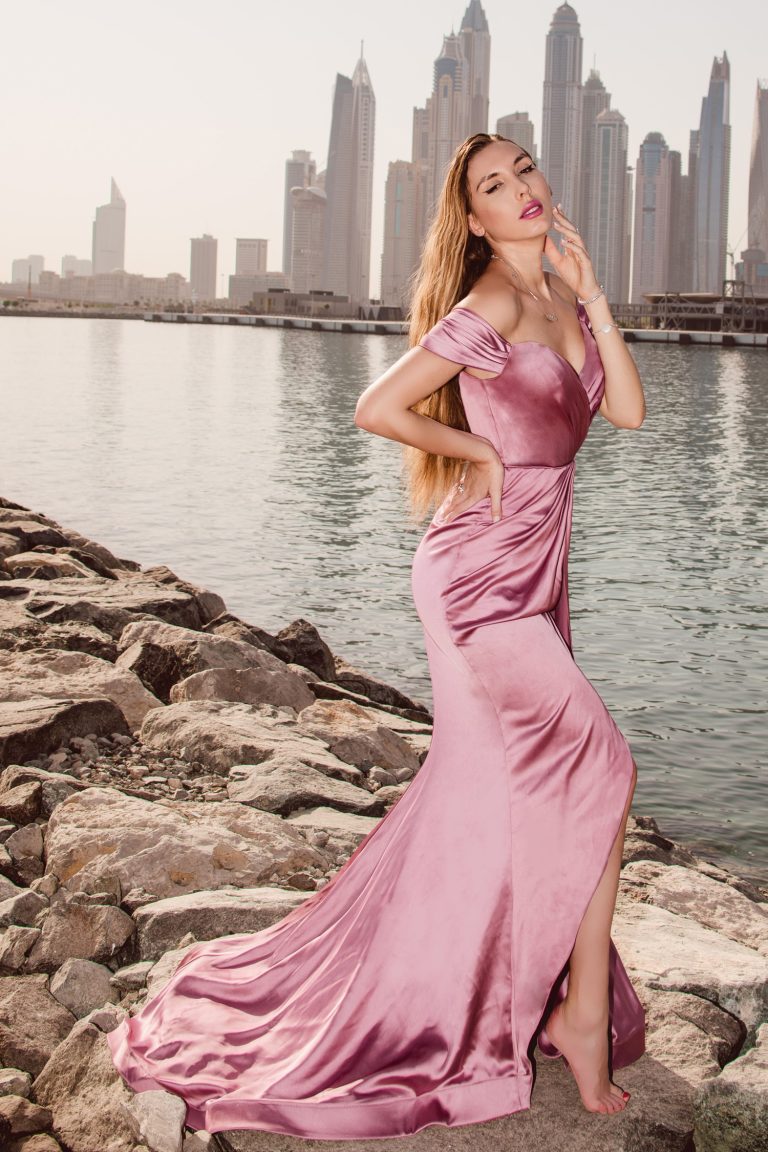 Off-the-Shoulder Floor-Length Satin Formal Mermaid/Trumpet Gown - Tina Holly TYTK016