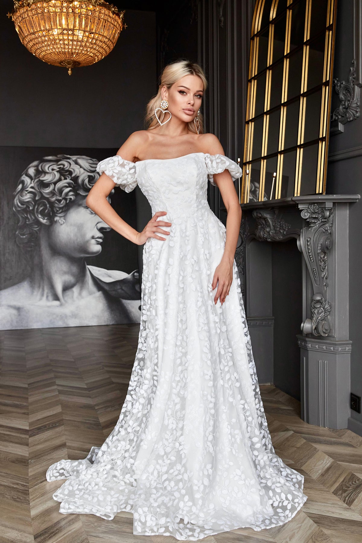 Wedding Dresses Long Glitter Sequin Wedding Dress Off White