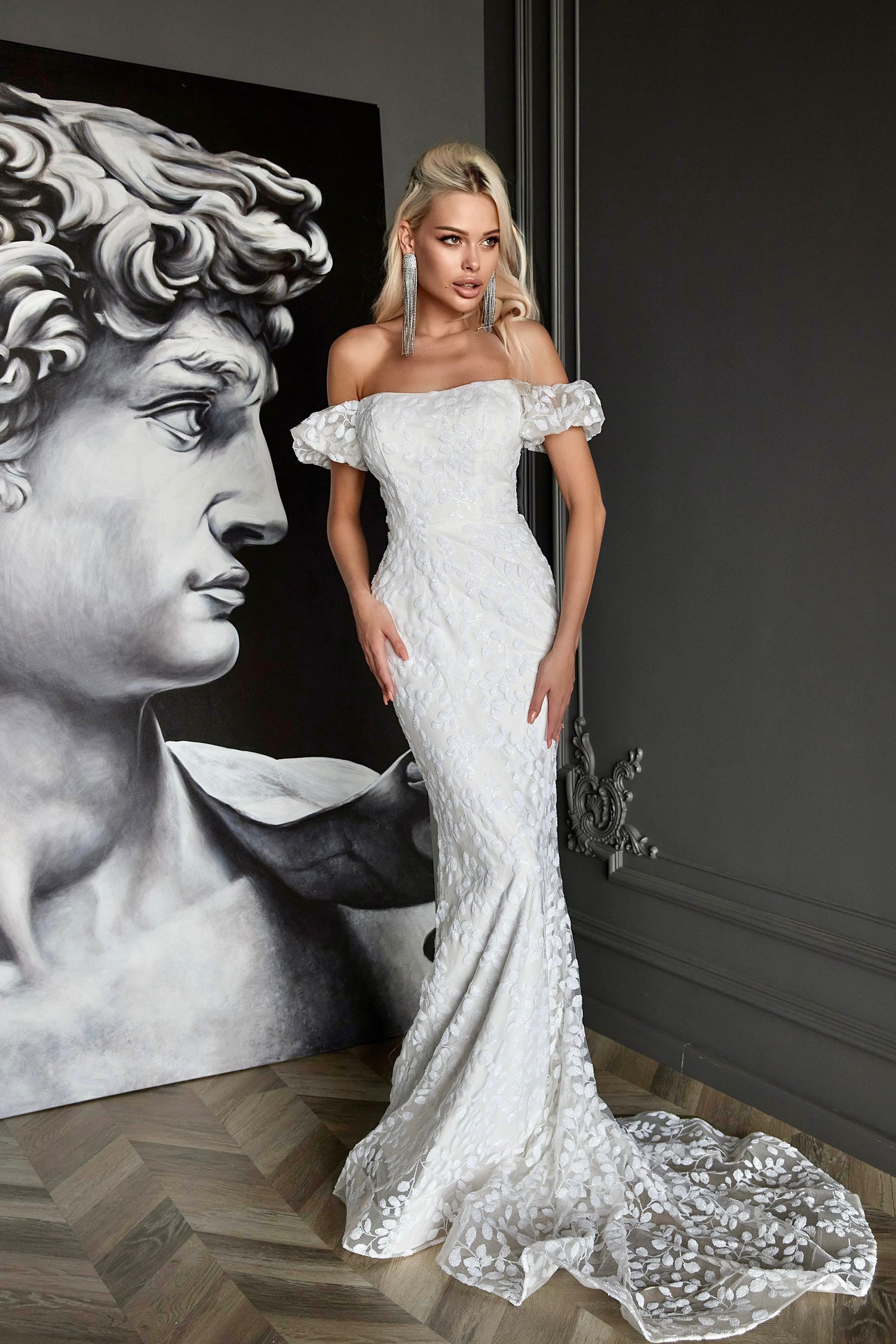 Tina Holly TK024W Bridal Long Gown Mermaid Sequin Wedding Dress