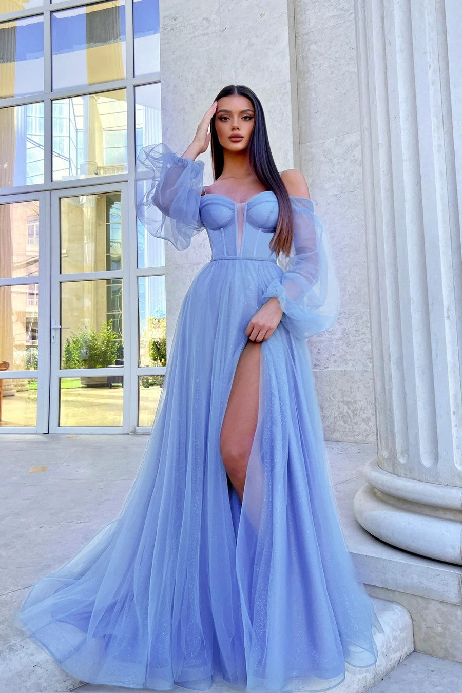 Tina Holly TK130 Long A Line Ball Gown Formal Prom Dress - Hyacinth Purple / 6 Tina Holly TK130 Long A Line Ball Gown Formal Prom Dress - Hyacinth Purple / 6
