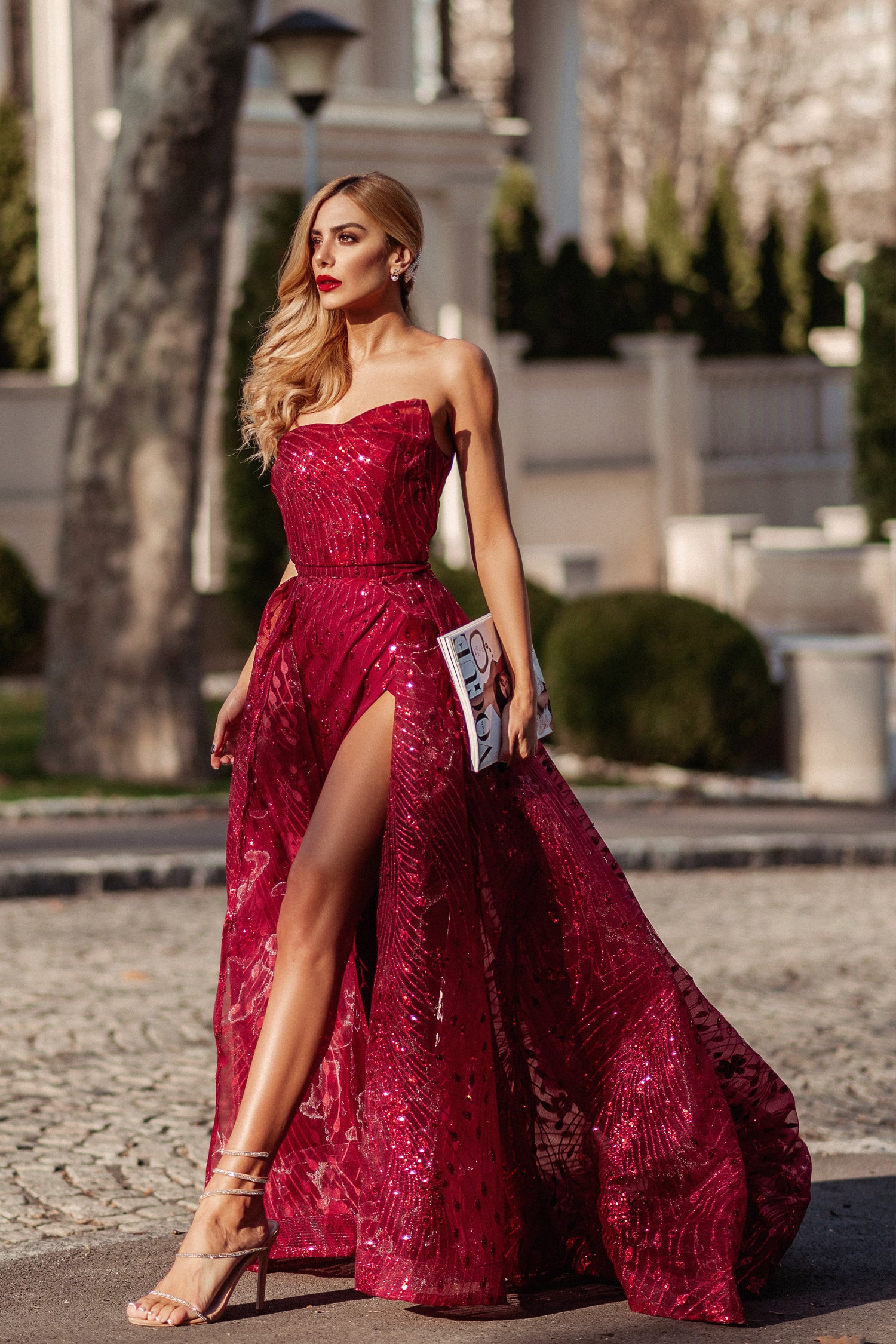 Strapless Floor-Length Sequin Formal A-Line Gown Tina Holly TYTK310