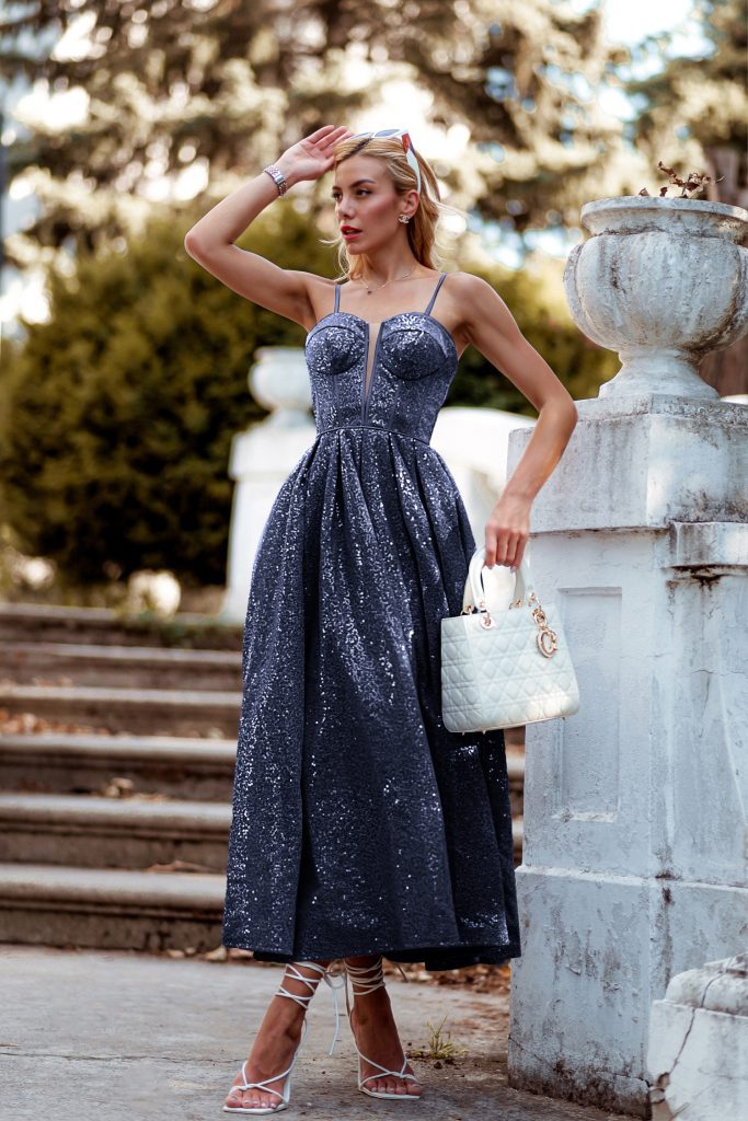 Sweetheart Tea-Length Sequin Formal A-Line Dress - Tina Holly TYTK312