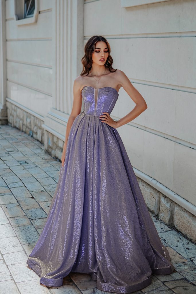 Sequin Strapless Ball Gown | Tina Holly TYTK313  The Dress Outlet