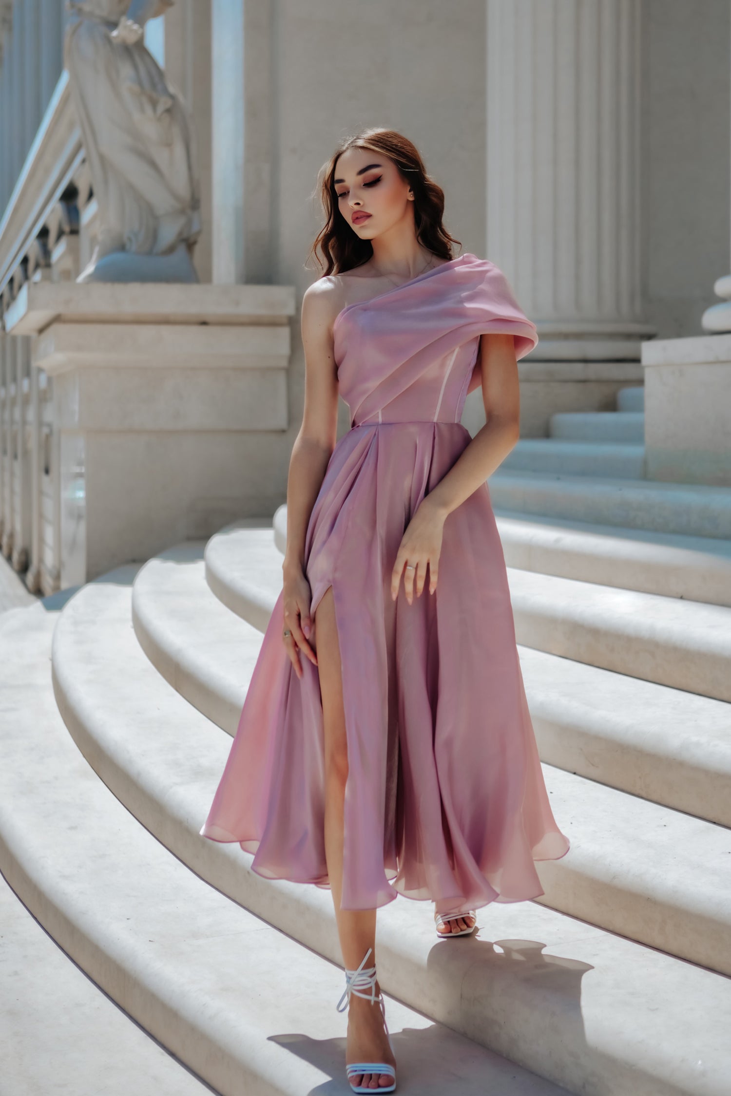 one shoulder organza dress Rue One Shoulder Gown