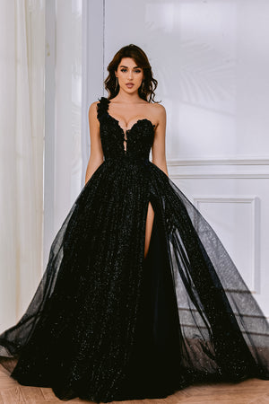 Long Glitter Ball Gown Formal Prom Dress by Tina Holly TK554