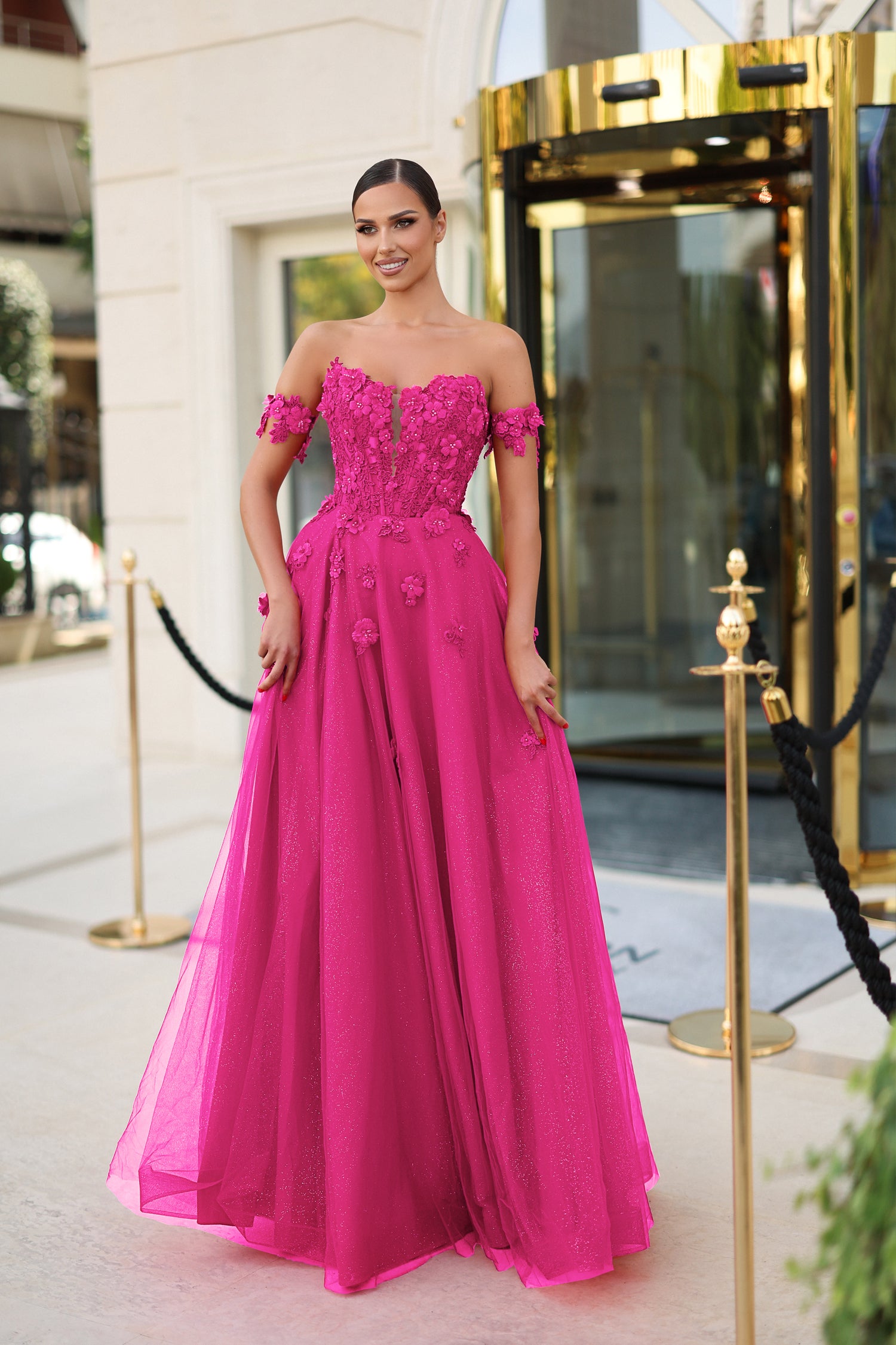 Tina Holly TK582 Long A Line Formal Beaded Lace Prom Dress