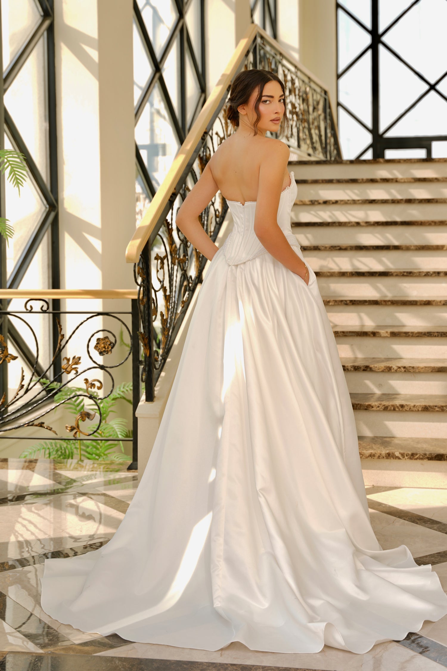 Wedding Dresses Long Bridal A Line Wedding Dress Tina Holly TK803 Off White