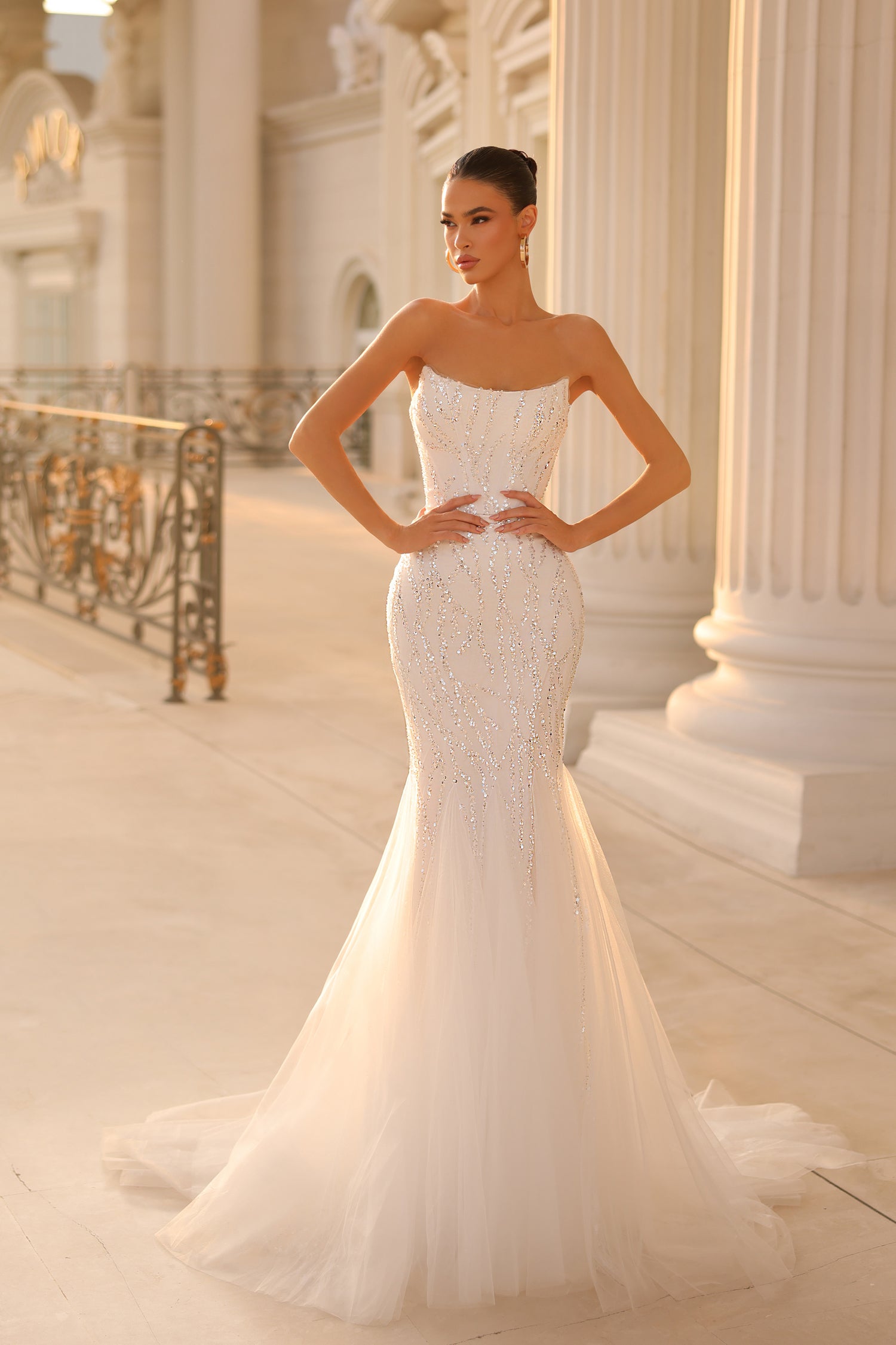 Tina Holly TK807 Beaded Lace Long Formal Prom Dress