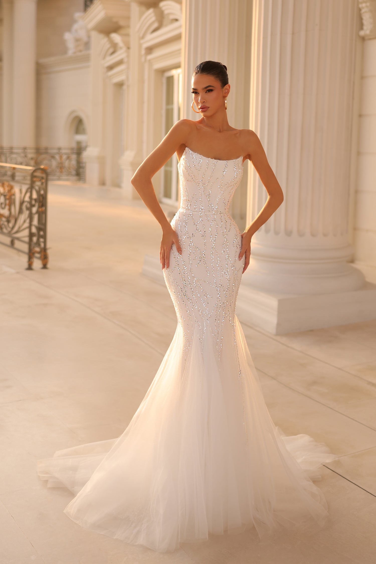 Tina Holly TK807 Beaded Lace Long Formal Prom Dress