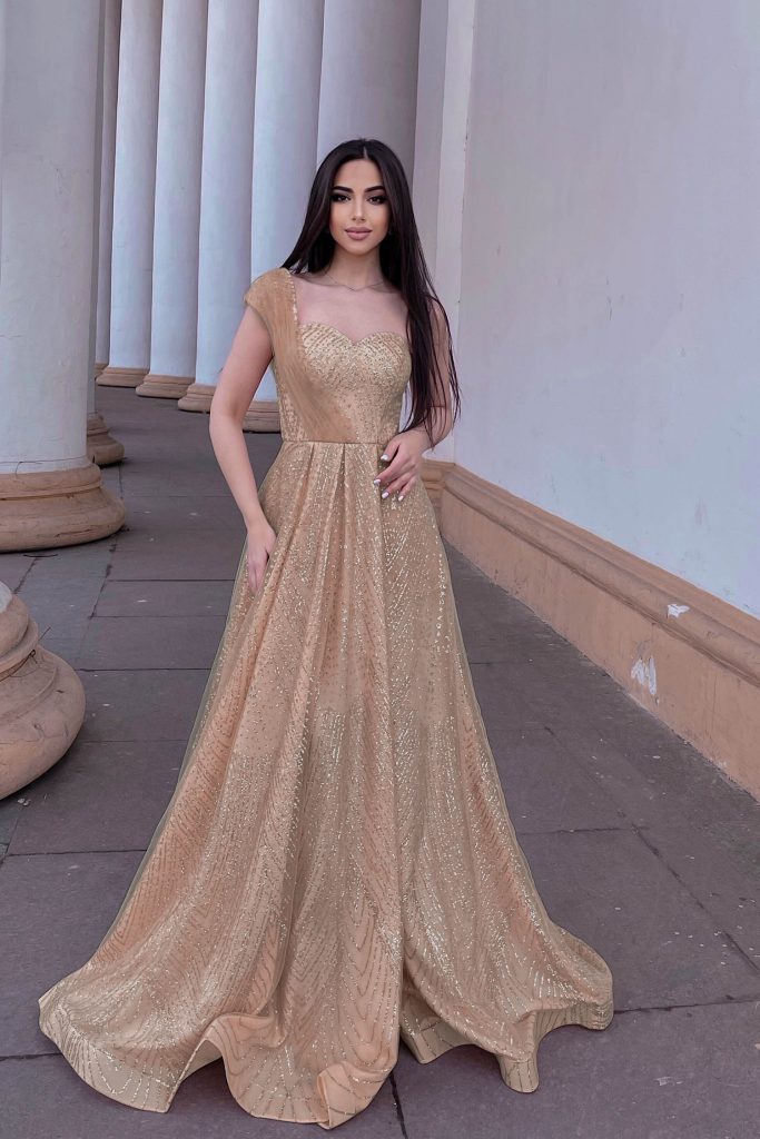 Strapless Floor-Length Sequin Formal A-Line Gown Tina Holly TYTQ036