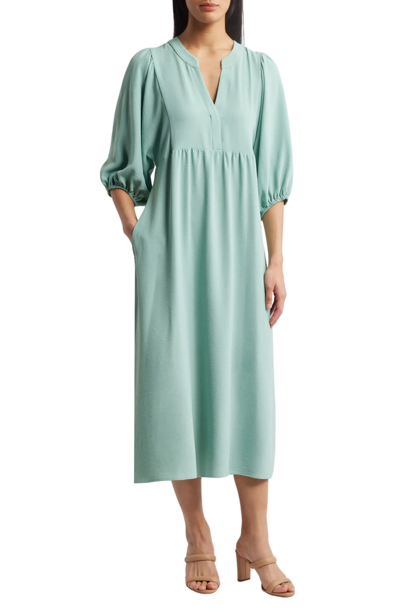 Connected Apparel TRM54766 Short Cocktail Puff Sleeve Midi Maxi Dress