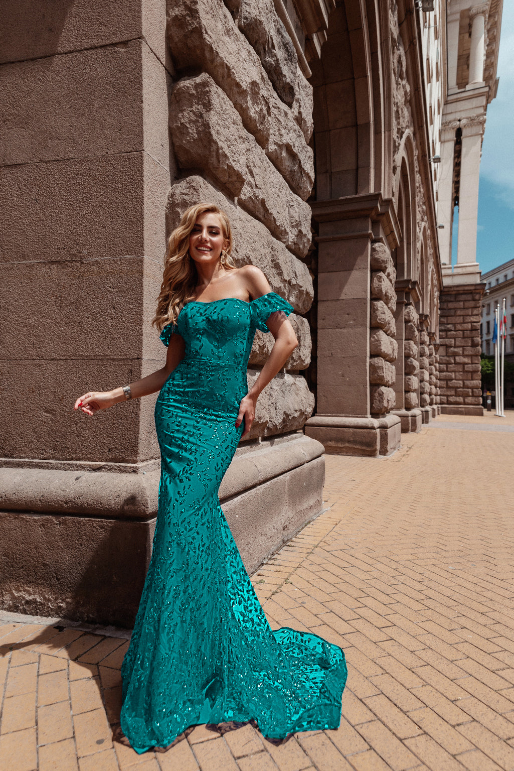 Tina Holly TW024 Long Mermaid Glitter Formal Prom Dress