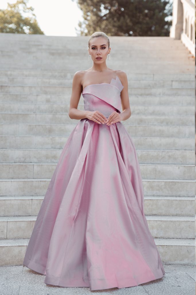 Strapless Floor-Length Satin Formal Ball Gown Tina Holly TYTW071
