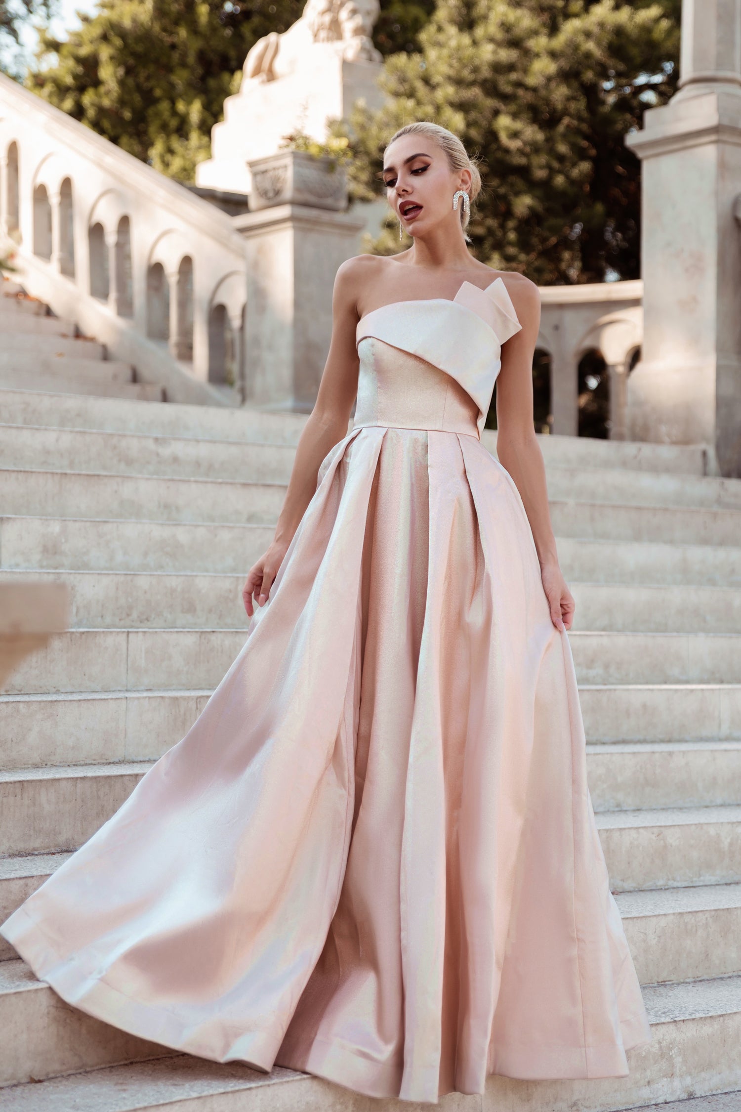 Strapless Floor-Length Satin Formal Ball Gown Tina Holly TYTW071