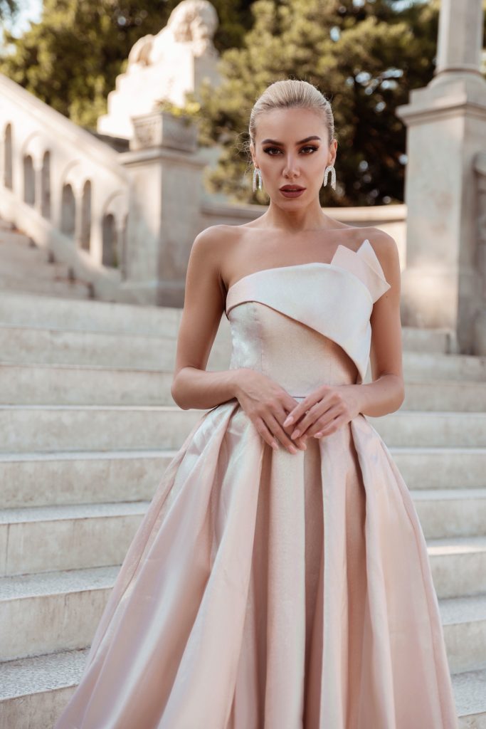 Strapless Floor-Length Satin Formal Ball Gown Tina Holly TYTW071