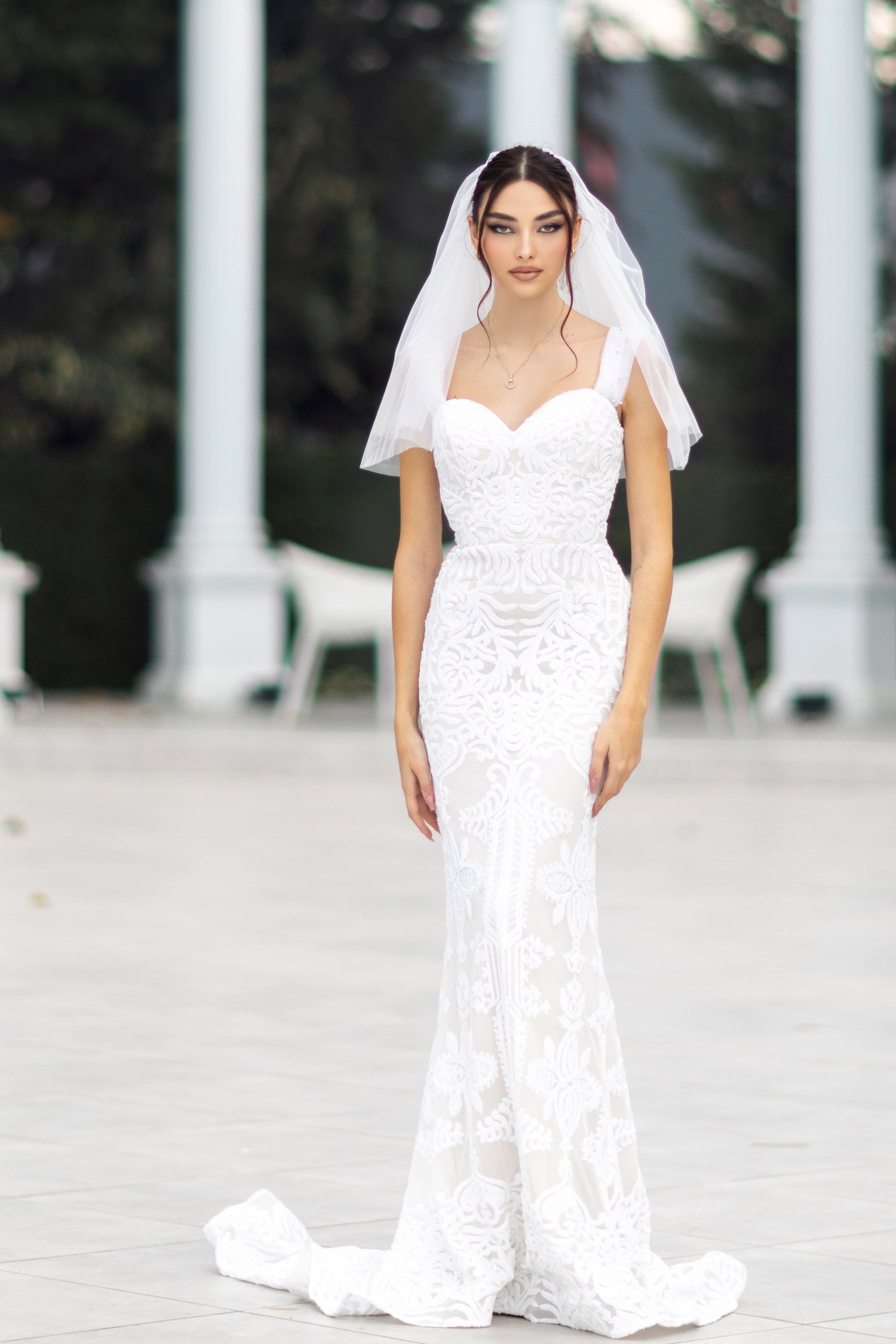 Tina Holly TW103 Long Mermaid Bridal Sequin Wedding Dress - White/Ivory / 26 Tina Holly TW103 Long Mermaid Bridal Sequin Wedding Dress - White/Ivory / 26
