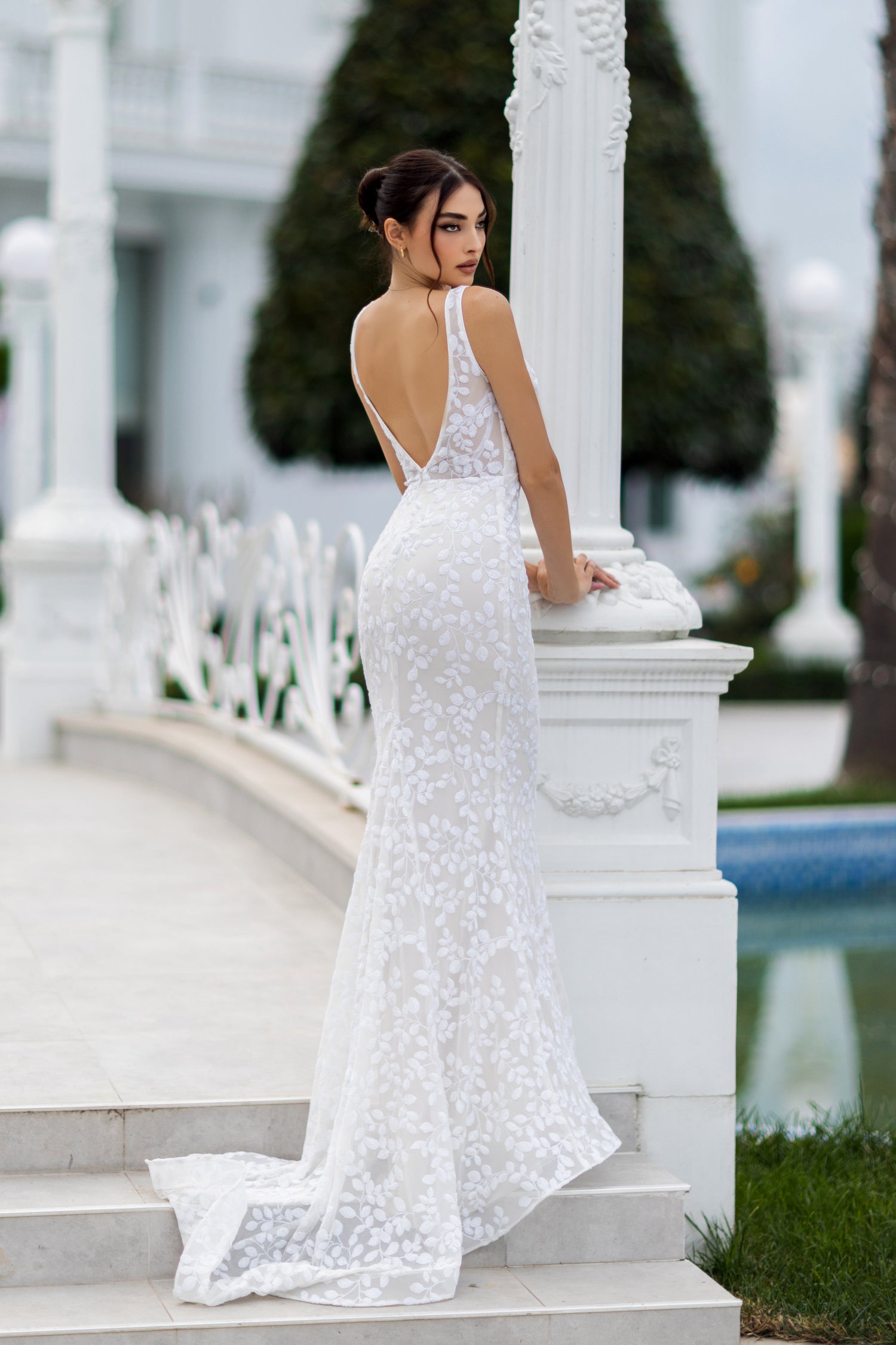 Tina Holly TW108 Long Fitted Bridal Gown Sequin Mermaid Wedding Dress - White/Ivory / 16 Tina Holly TW108 Long Fitted Bridal Gown Sequin Mermaid Wedding Dress - White/Ivory / 16