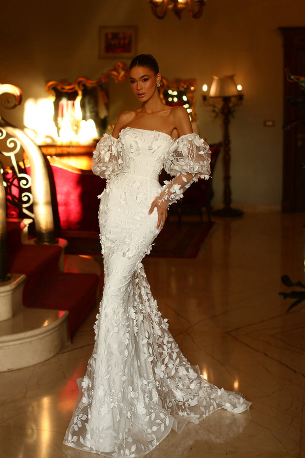 lace mermaid wedding dress with feather skirt White Feather Skirt Wedding Dress With Feathers On Bottom White Halter Mermaid Lace Sweep Train Prom