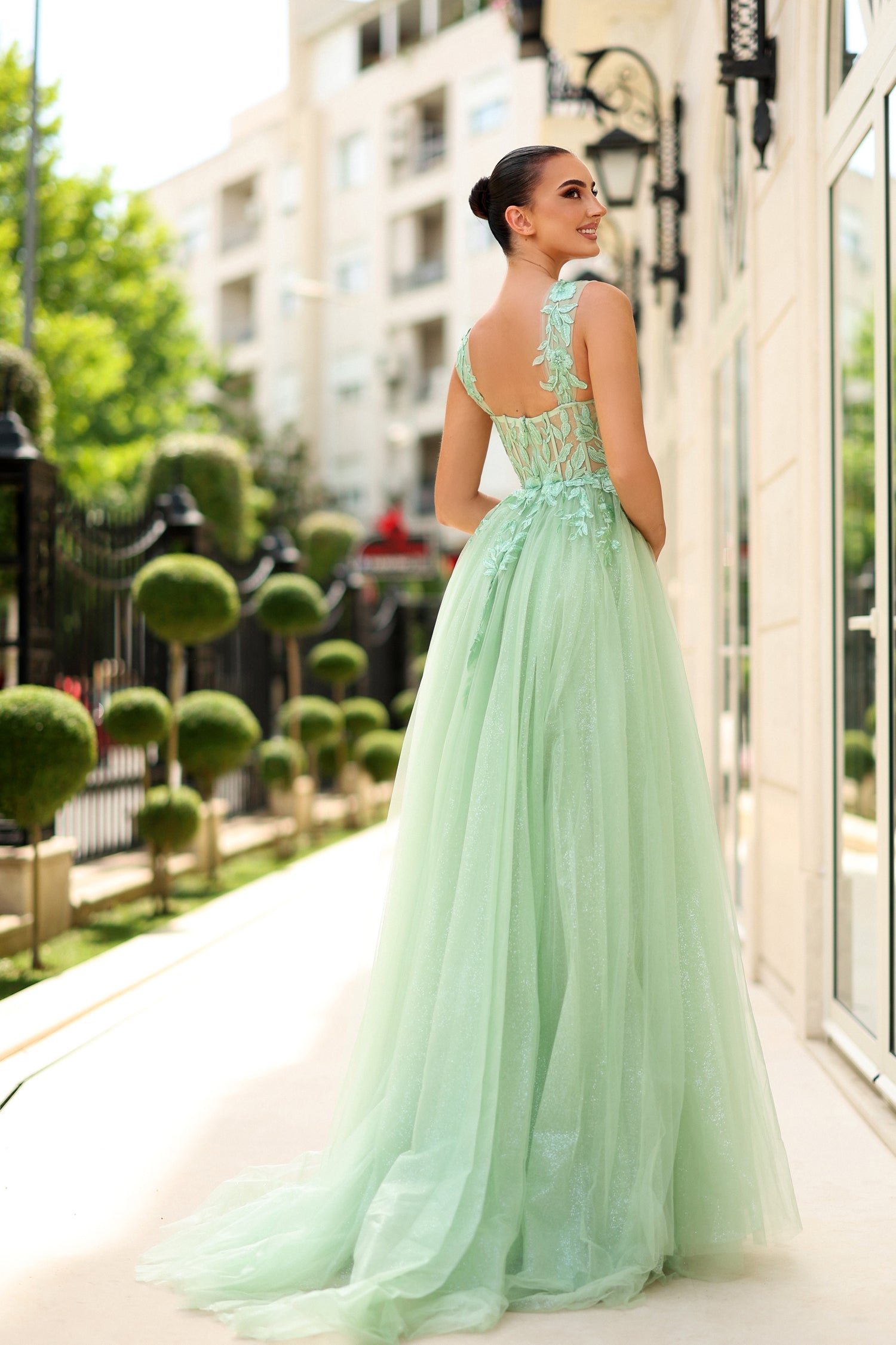 Tina Holly TW500 Long Formal Lace Applique A Line Prom Dress