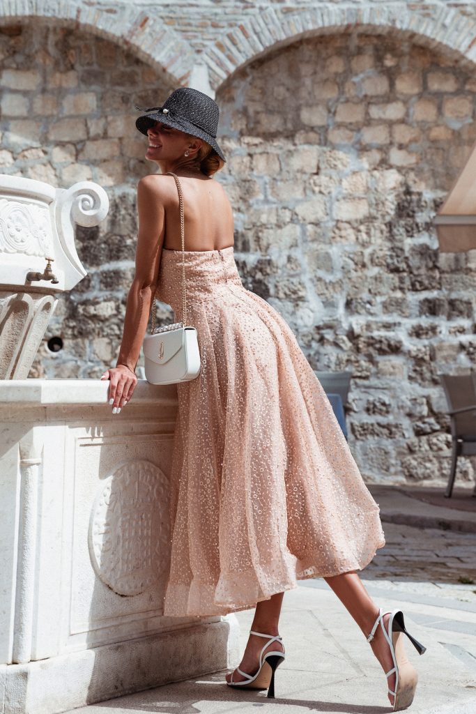 One-Shoulder Tea-Length Tulle Formal A-Line Dress - Tina Holly TYTW620