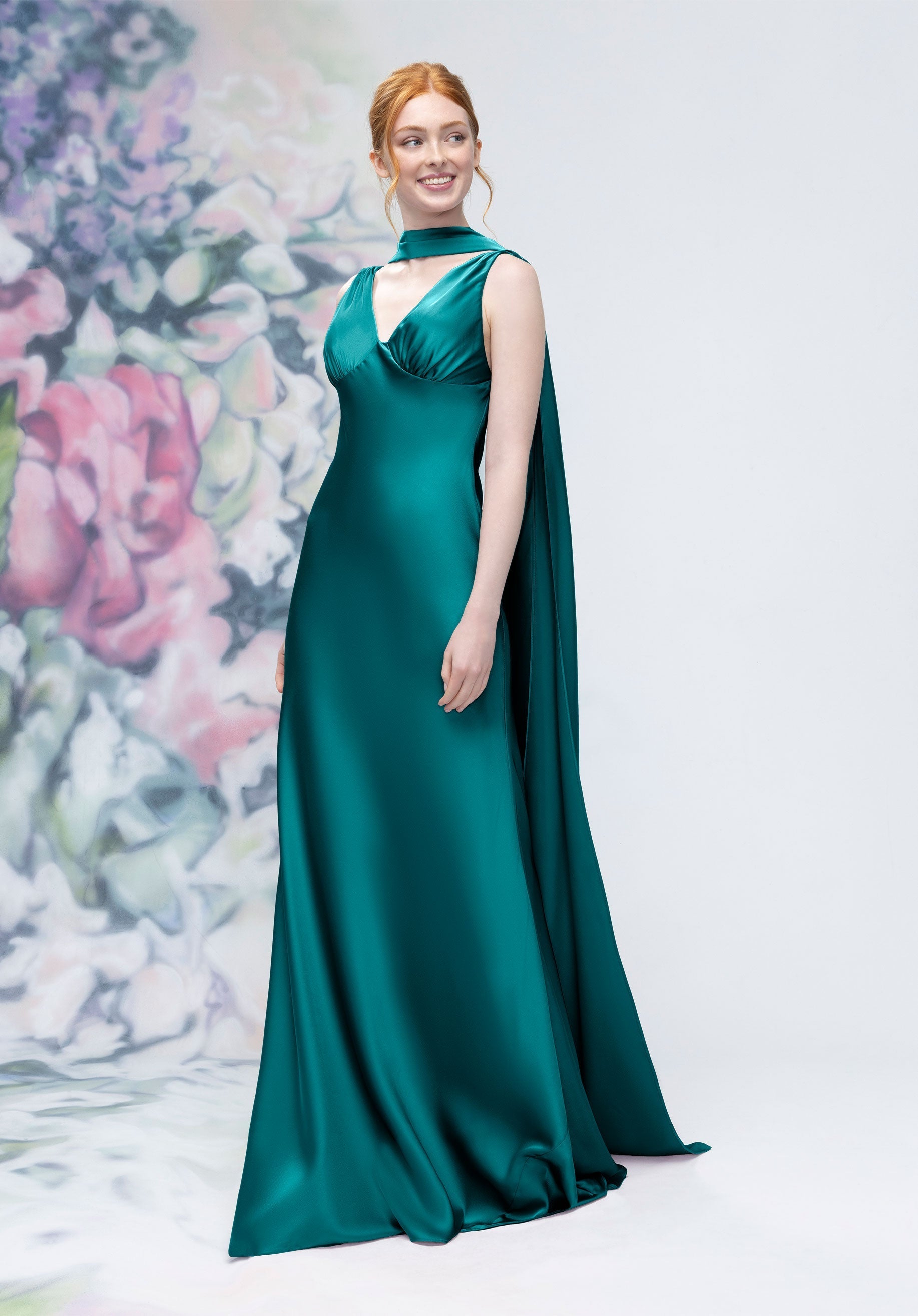 Formal Dresses Long Formal A Line Gown Teal-Satin-3030016-Cowl