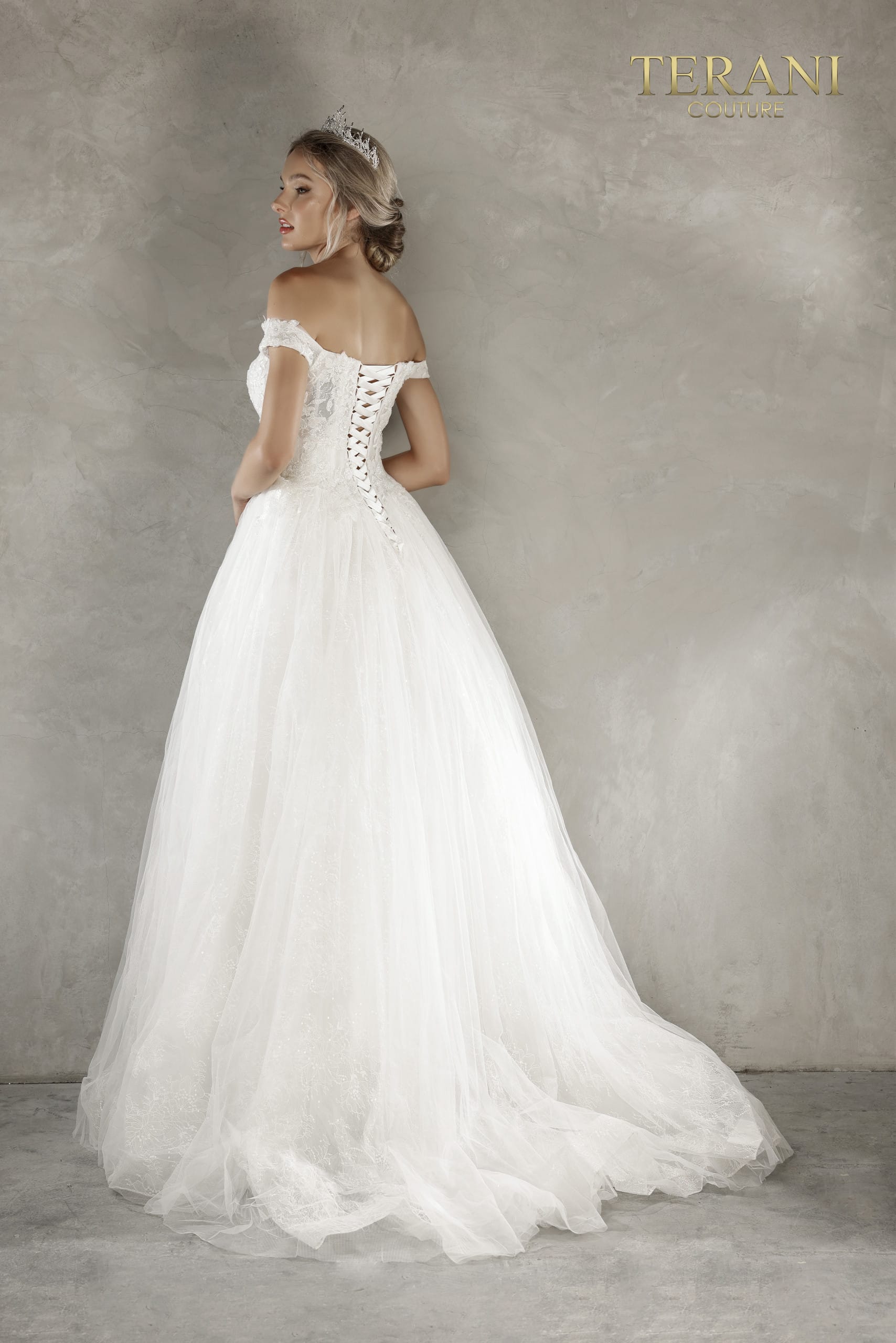 Terani Couture Off Shoulder Wedding Dress 2215P0034 - The Dress Outlet