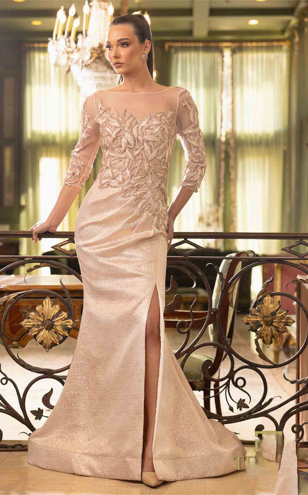 Terani Couture 242M3374 Long Sleeve Formal Evening Dress