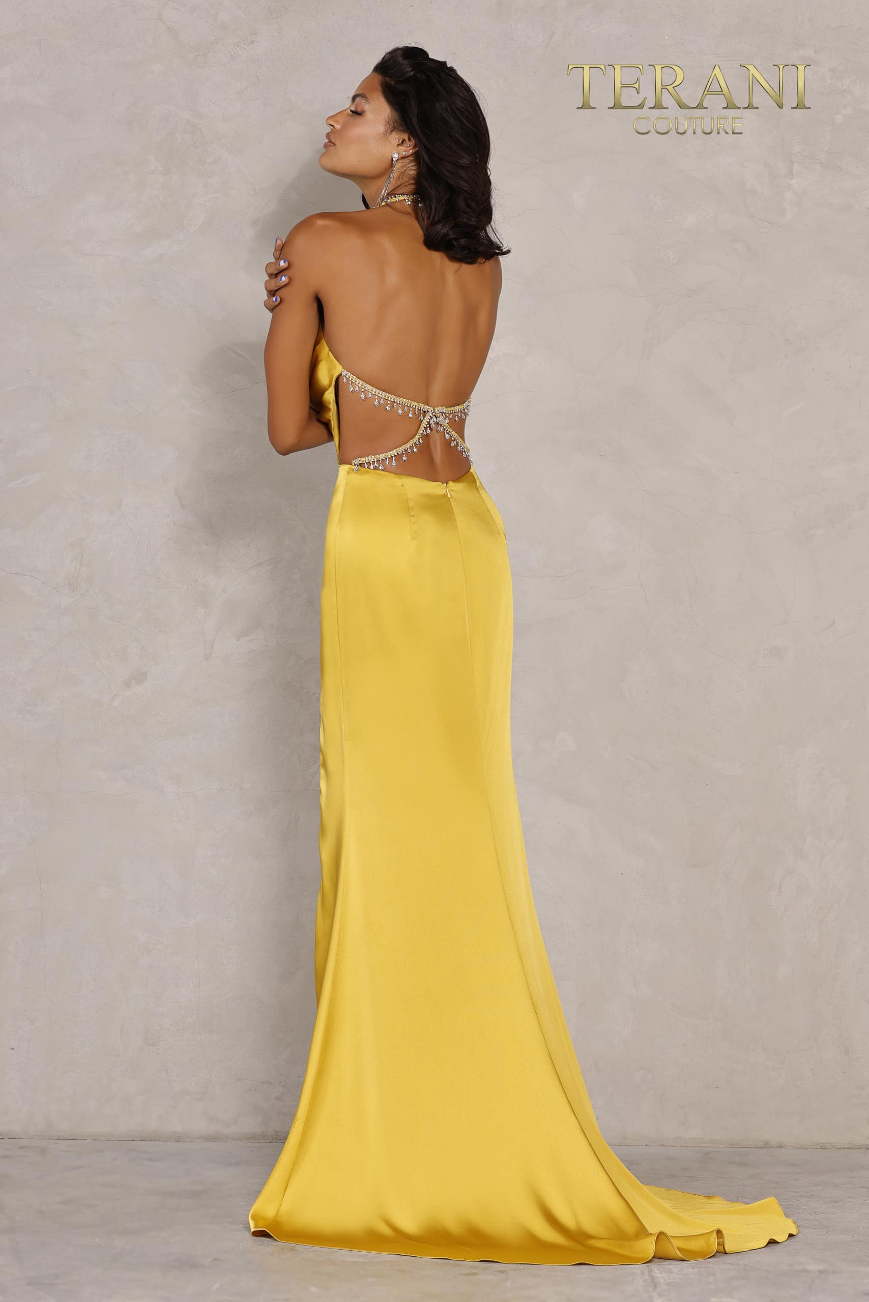 Terani Couture Halter Long Prom Dress 2111P4201 - The Dress Outlet